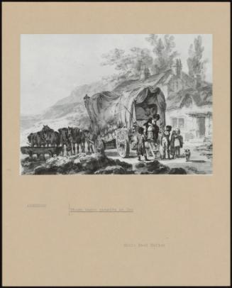 Stage Wagon Outside An Inn