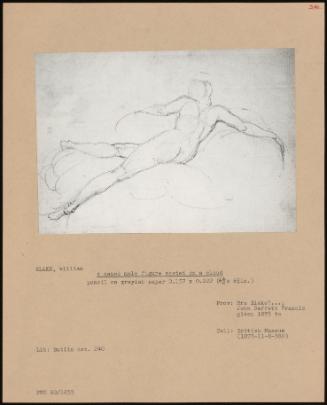 A Naked Male Figure Seated On A Cloud