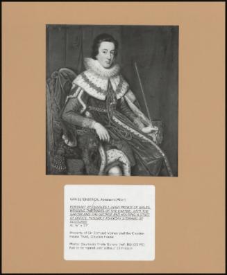 Portrait Of Charles I When Prince Of Wales, Wearing The Robes Of The Garter, With The Garter And The George And Holding A Staff Of Office, Possibly As Great Steward Of Scotland
