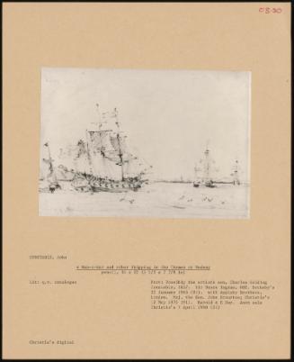 A Man-O-War and Other Shipping in the Thames Or Medway