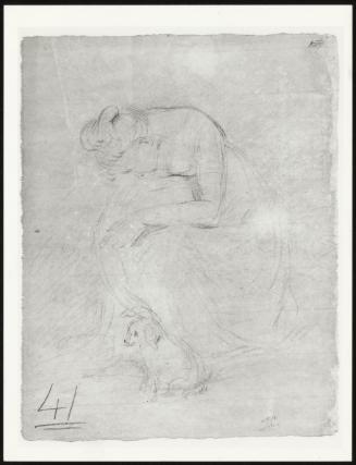A Woman Seated with Dog at Her Feet (Verso)