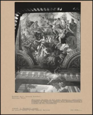Staircase Ceiling (1675–1734); Assembly Of Classical Deities With Mercury Holding A Print Of Dr Sacheverell